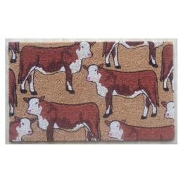 Door Mat Deluxe Coir Backed Cow 45 x 75 cm Doormat