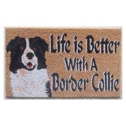 Door Mat Deluxe Coir Backed Border Collie Dog Puppy 45 x 75 cm Doormat