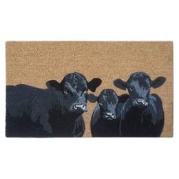 Door Mat Deluxe Coir Latex Angus Cow Bull 45 x 75 cm Doormat