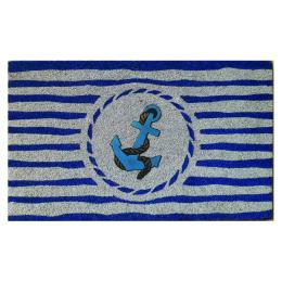 Door Mat Deluxe Coir Backed Boat Anchor Nautical Coastal 45 x 75 cm Doormat