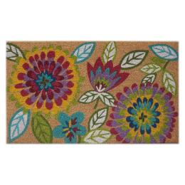 Door Mat Deluxe Coir Latex Multi Floral 45 x 75 cm Doormat