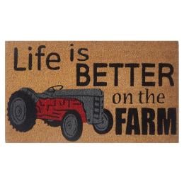 Door Mat Deluxe Coir Latex Life Is Better On The Farm Tractor 45 x 75 cm Doormat