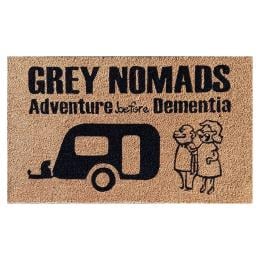 Door Mat Deluxe Coir Latex Grey Nomads Caravan 45 x 75 cm Doormat