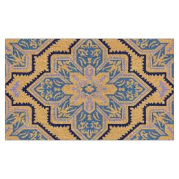 Door Mat Deluxe Coir Backed Blue Mosaic 45 x 75 cm Doormat