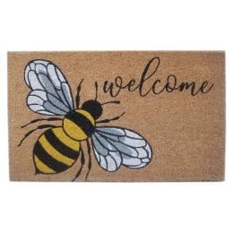 Door Mat Deluxe Coir Backed Welcome Bee 45 x 75 cm Doormat