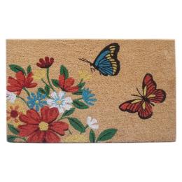 Door Mat Deluxe Coir Backed Butterfly 45 x 75 cm Doormat
