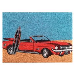 Door Mat Deluxe Coir Latex Mustang Convertible Car Surf Coastal Beach 40 x 55 cm Doormat