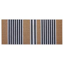 Wide Door Mat Deluxe Coir Backed Stripes 45 x 110 cm Doormat