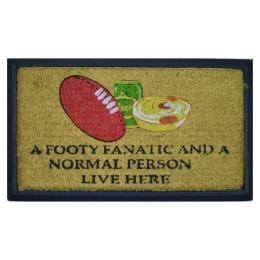 Door Mat Deluxe Footy Fanatic Football 40 x 70 cm Doormat