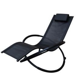 Furniture Zero Gravity Portable Foldable Chair Recliner Lounge - Black