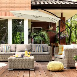 Milano 2.2M Outdoor Umbrella Cantilever Garden Deck - Beige