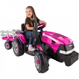 Case IH Magnum Tractor Trailer 12-Volt Battery-Powered Ride-On - Pink