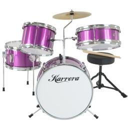 Karrera Kids 4pc Drum Set Kit - Purple