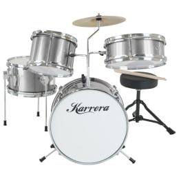 Karrera Kids 4pc Drum Set Kit - Silver