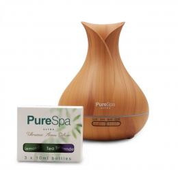 PureSpa Ultra Aroma Diffuser 550ml Ultrasonic Purifier - Light Wood