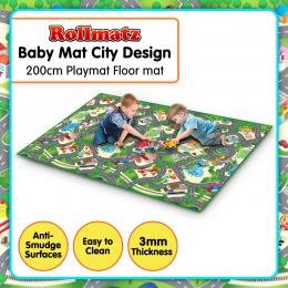 Rollmatz Baby Kids Play Floor Mat 200cm x 120cm - City Design 