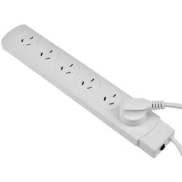 6 Way Socket Outlet Surge Protector Powerboard Lead Powerpoint Cord