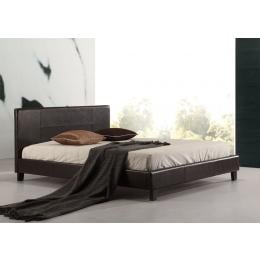 Queen Pu Leather Bed Frame Brown