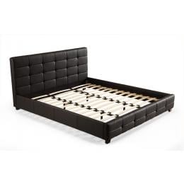 King Pu Leather Deluxe Bed Frame Black