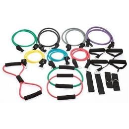 19pc Resistance Excercise Fitness Bands Tubes Kit Yoga Set