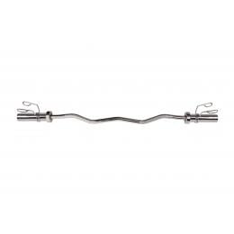 Chrome Olympic Curl Bar Barbell Heavy Duty Ez With Spring Collars