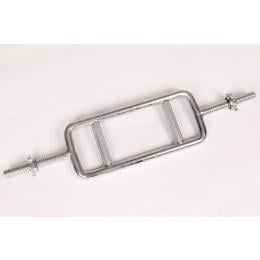 Chrome Tricep Bar Barbell Heavy Duty With Spinlock Collars
