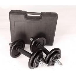 20kg Black Dumbbell Set With Carrying Case