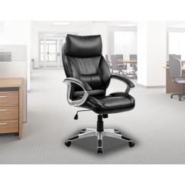 Pu Leather Office Chair Executive Padded Black 350mm Powder Coating