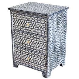 Santa Fe Shell Inlay Side Table Handcrafted Bedside Desk