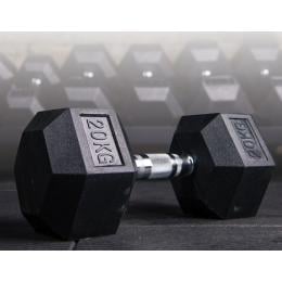 20kg Commercial Rubber Hex Dumbbell Gym Weight