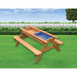 Sand & Water Wooden Picnic Table - 121 x 89 x 51cm