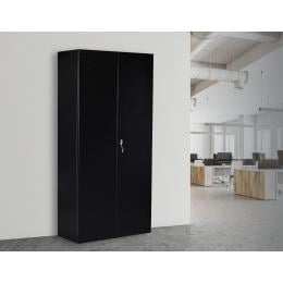 Two-door Shelf Office Gym Filing Storage Locker Cabinet Safe Black - 185x90x40
