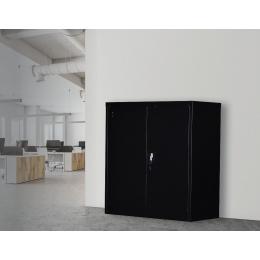 Two-door Shelf Office Gym Filing Storage Locker Cabinet Safe Black - 90x85x40