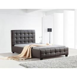 King Single Pu Leather Deluxe Bed Frame Brown