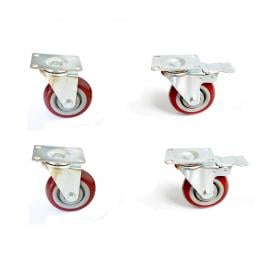 4 X 4 inch Heavy Duty Pu Swivel Castor Wheels With Brake