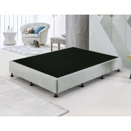 Palermo Queen Ensemble Bed Base Platinum Light Grey Linen Fabric