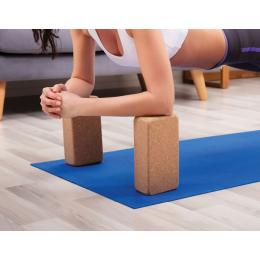 2x Eco-friendly Cork Yoga Block Organic Prop Accessory Exercise Brick