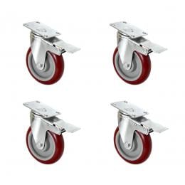 4 X 5 Inch Heavy Duty 400kg Swivel Castor Wheels Furniture Caster