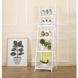 5 Tier Wooden Ladder Shelf Stand Storage Book Shelves Display Rack White