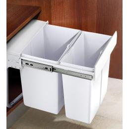 Pull Out Bin Kitchen Double Dual Slide Garbage Rubbish Waste 10l+20l