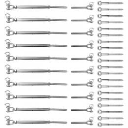 Stainless Steel Wire Rope Diy Balustrade Kit Jaw/swage Fork Turnbuckle