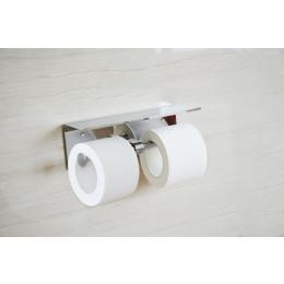 Stainless Steel Double Toilet Paper Holder Towel Roll Tissue Rack