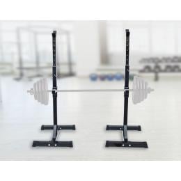Pair Of Adjustable Rack Sturdy Steel Squat Barbell Bench Press Stands Gym/home