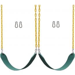 2 Pack Swings Seats Heavy Duty 66In Chain Plastic Coated Playground