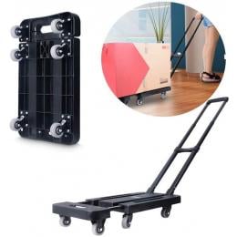 Foldable Hand Flatbed Trolley Cart 6 X 360 Degree Rotating Wheels