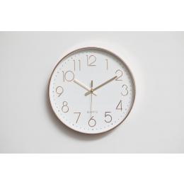 Modern Wall Clock Silent Non-ticking Quartz Battery Operated Rose Gold