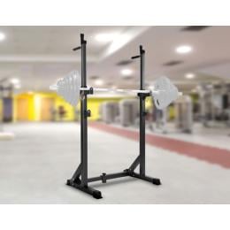 Rack Adjustable Pair Fitness Exercise Weight Lifting Gym Barbell Stand