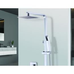 8 Rain Shower Head t Square Dual Heads Faucet High Pressure Hand Held