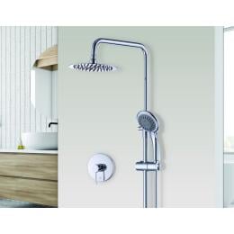 Wels 8 Rain Shower Head Set Rounded Dual Heads Faucet High Pressure With Mixer