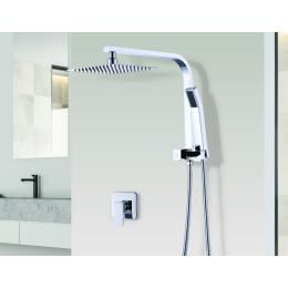 Wels 8 Rain Shower Head Square Dual Heads Faucet High Pressure With Mixer